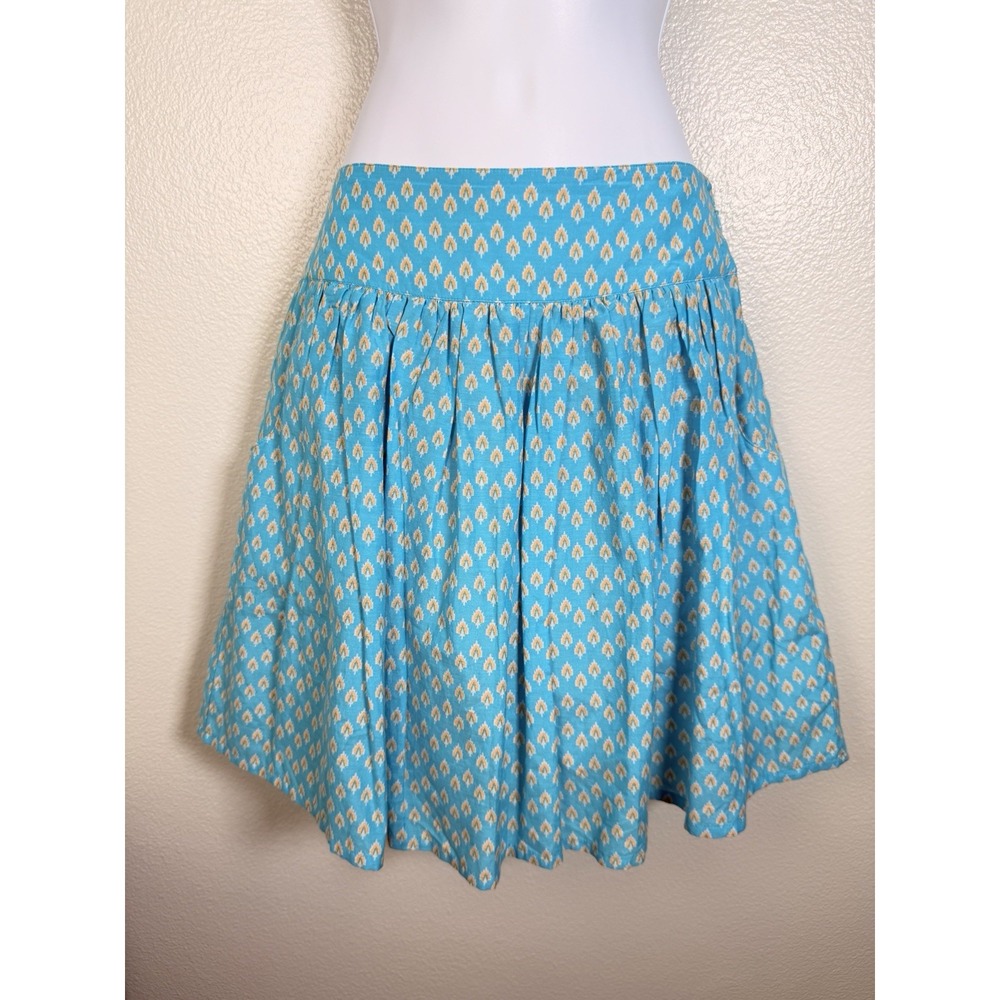 Penguin Pleated Short Skirt Womens Size 4 Small Blue Lined Geometric & Pockets